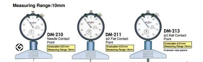 DM-250 DM-250P DM-251 DM-252  Đồng hồ đo độ sâu   Depth Gauges